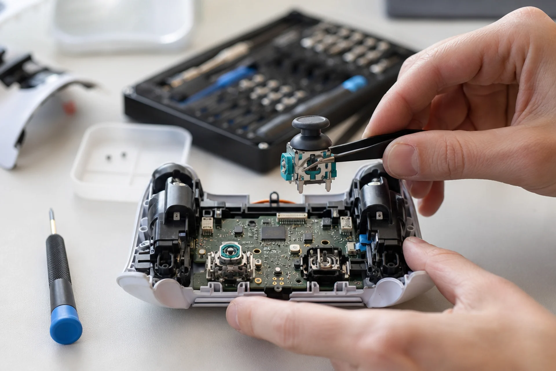 PS5 Controller Reparatur Wien — DualSense wird in der Werkstatt geöffnet